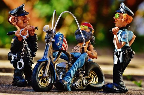 骑自行车的人，警察，控制，自行车，纹身，警察