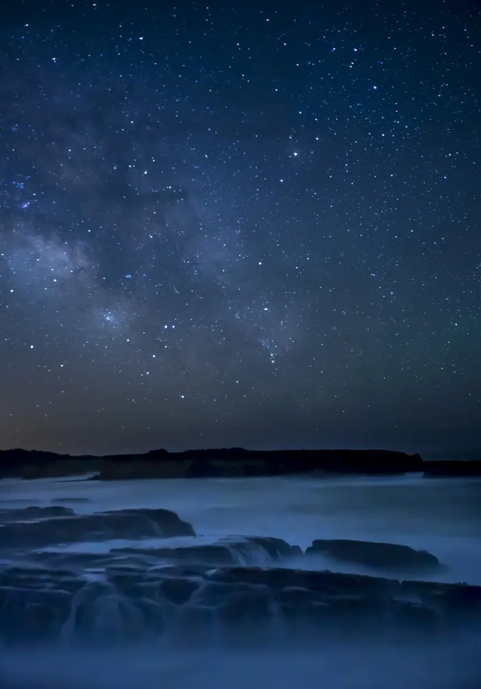星星，景观，夜晚，空间，繁星点点，天空，水