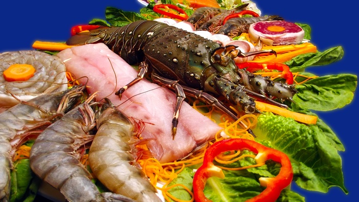 海鲜，虾，龙虾，海，鱼，美食