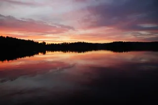 Abendstimmung，日落，湖，瑞典，Förjön湖，田园诗