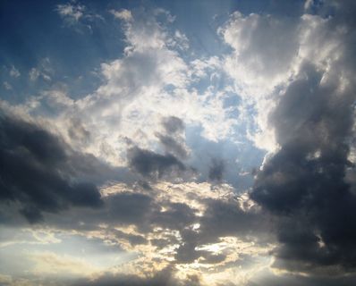 天空，云，光，发光，辐射，暗斑