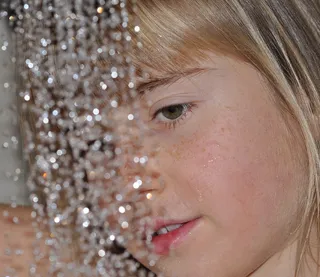 女孩，儿童，人类，一滴水，水