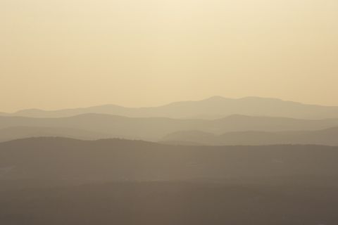 天空,山峦,墙,模糊图片,树,山剪影