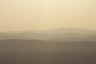 天空,山峦,墙,模糊图片,树,山剪影