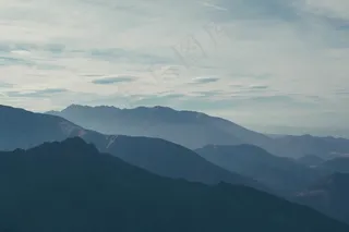 丘陵，山，薄雾，景观，查看，全景图