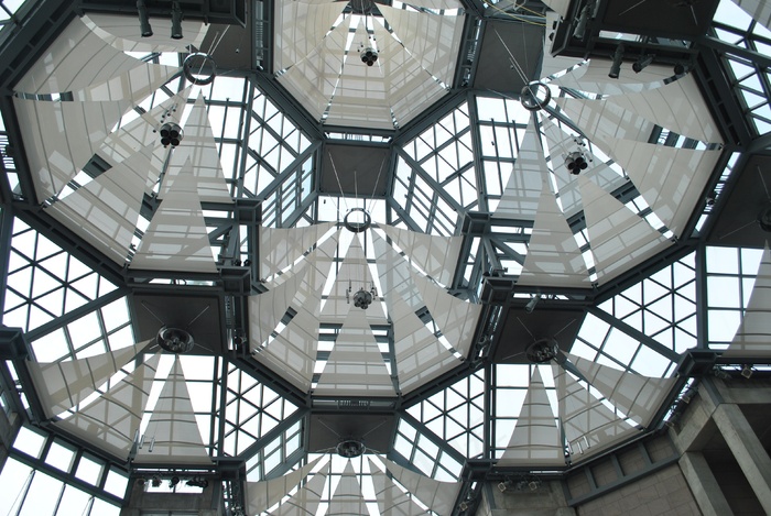 加拿大渥太华，美术馆，室内，玻璃，枝形吊灯