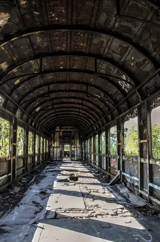 火车，老，铁，透视