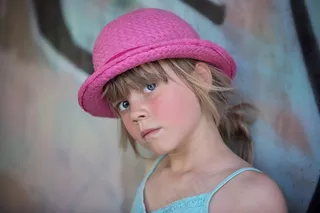 人，人的，儿童，女孩，帽子，脸，视图，肖像