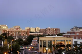 阿灵顿，城市，天空，建筑，阳光，天际线