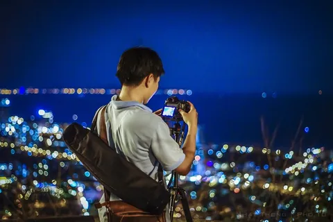 摄影师,夜晚的城市,相机,夜晚,城市 摄影师,夜晚的城市,相机,夜晚,城市