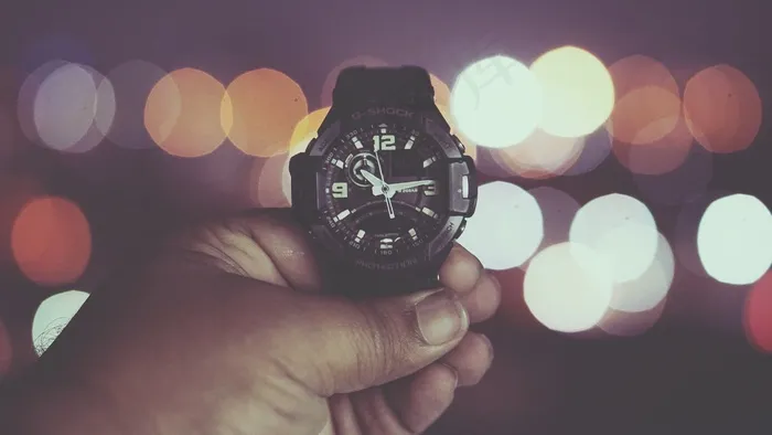 手表，时间，夜晚，灯光，时钟，小时，最后期限