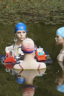 游泳，游泳者，水，池塘，湖泊，游泳帽，妇女