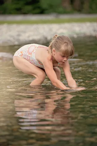 人，人类，儿童，女孩，水，Badesee，溅