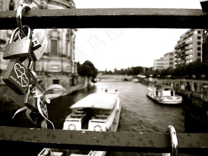 柏林，城市，游客，船舶，船，桥，爱