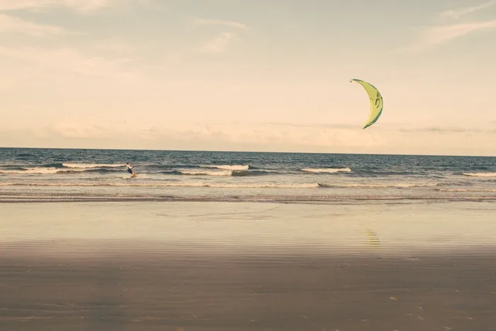 风筝冲浪，海滩，风筝，海，冲浪，冲浪，体育