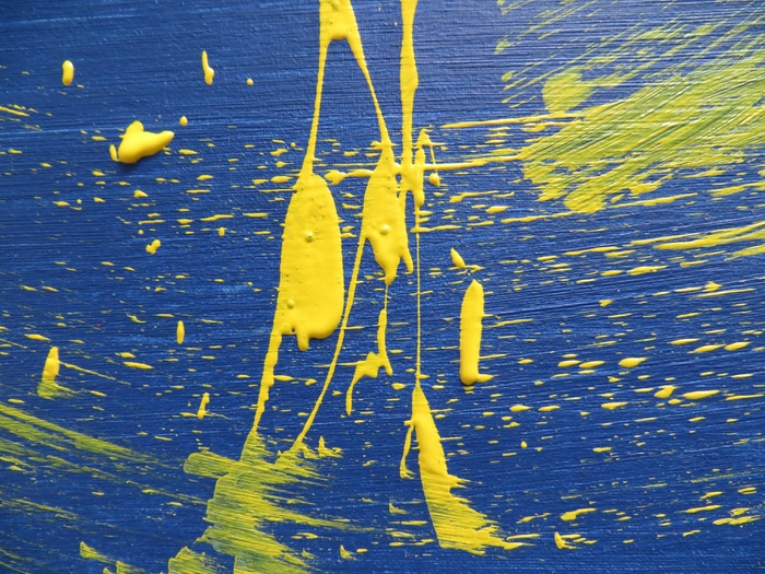 绘画，艺术，艺术品，蓝色，黄色，创造力