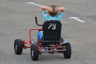 儿童，男孩，Gocart，人