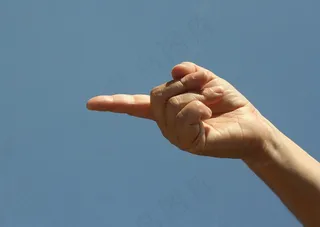 Zeigefinger，表演，手，蓝色