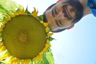 向日葵，白天，太阳能，男士，脸部