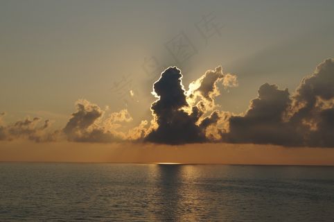 日落，云，太阳，浪漫，Abendstimmung，心情