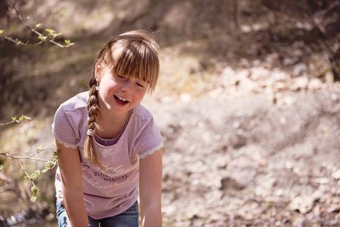 人，人的，女孩，金发，自然，出，精疲力尽