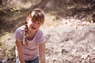 人，人的，女孩，金发，自然，出，精疲力尽