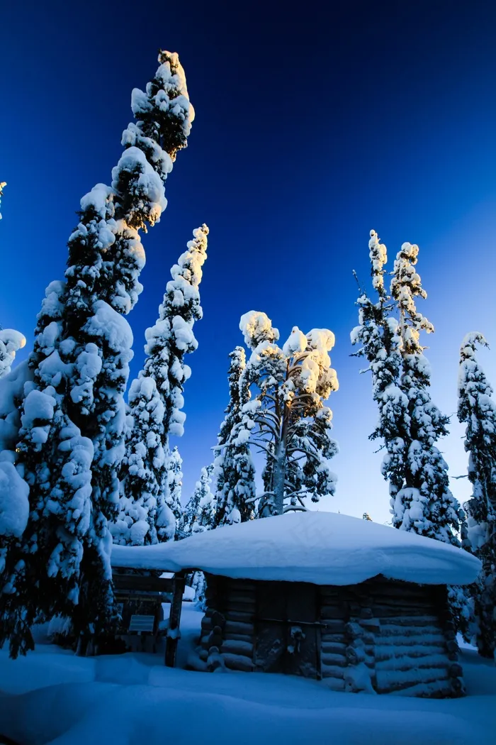 芬兰，雪域，木屋，为，轻