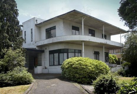 建筑,树,居民楼,园林景观,护栏,乌得勒支琼格里乌斯别墅03 1938琼格里乌斯J（Kanaalwg）