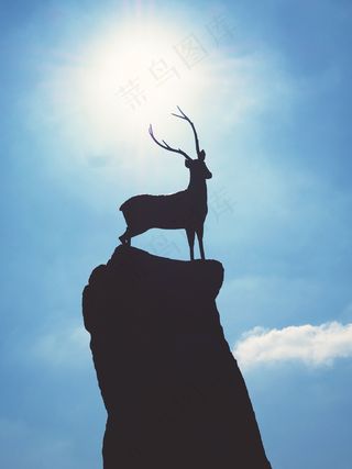 鹿，雕像，剪影，动物，雄鹿，牡鹿，雕塑
