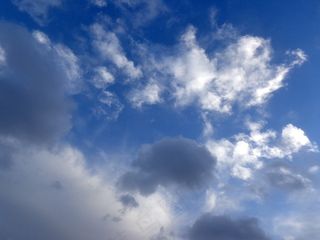 蓝色，多云，天空，黑暗，蓬松，云彩，多彩