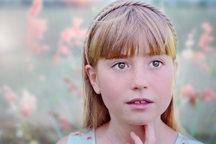 人，人的，女孩，女性，金发，脸，意见，漂亮