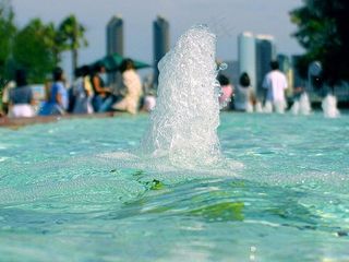 壶嘴，池，水，喷泉，喷雾，溅，公园