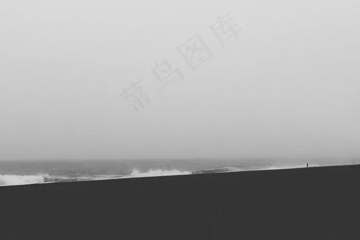 海滩，海洋，黑色和白色，夏天，旅行，假期