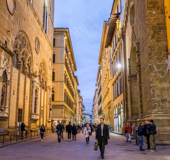 佛罗伦萨，意大利，夜，欧洲，佛罗伦萨，城市