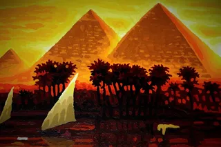 金字塔，绘，埃及，绘画，背景，图像