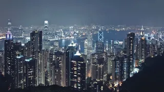 城市景观，大都市，摩天大楼，天际线，夜