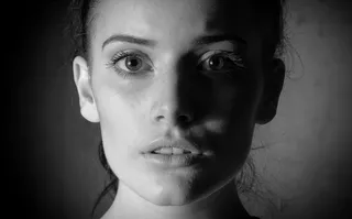 黑白色，低调，眼睛，肖像，人，女孩