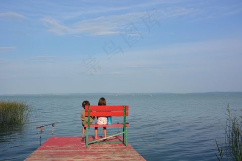 鱼，池塘，儿童，爱情，自然，水，湖