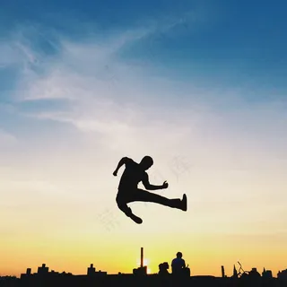 天空,矢量剪影,体育竞赛,影子舞,书法,日落剪影跳跃乐趣