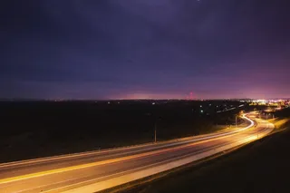 公路,轿车,夜景摄影,天空,风景,路灯夜连续曝光