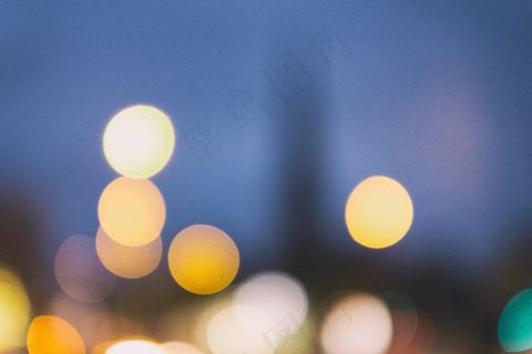 五彩缤纷的灯光，运动模糊，特写