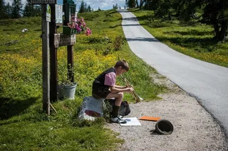 男孩，儿童，小号，仪器，演习，小号手