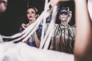 模型，女孩，连衣裙，视图，美女，黑暗的背景