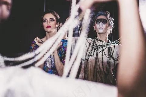 模型,女孩,连衣裙,视图,美女,黑暗的背景 模型,女孩,连衣裙,视图,美女,黑暗的背景