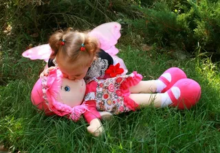 女孩,秋游,滑草,人物特写,薰衣草,仙女服装的女孩