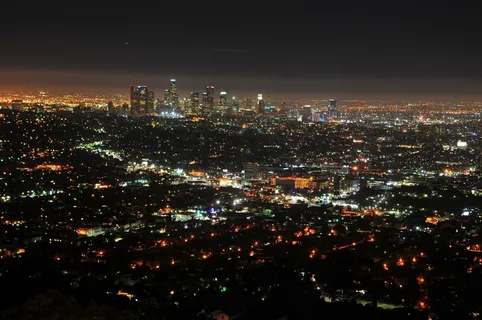 城市景观，夜，城市，天际线，建筑