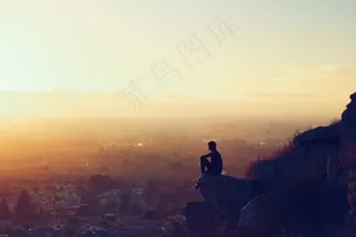 リボンとユーロ，坐在，上方，城市，岩山，意见，全景图，返回页首