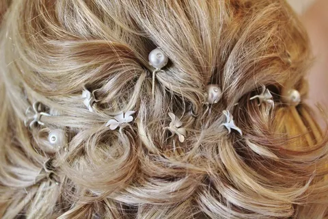 新娘，发型，固定，发饰，金发