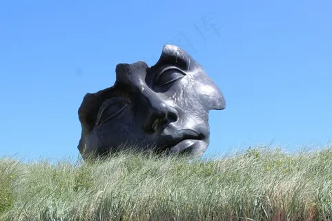 雕塑,Kijkduin,大道,脸 雕塑,Kijkduin,大道,脸