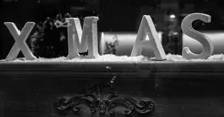 圣诞节，黑色和白色，装饰，圣诞节的时候